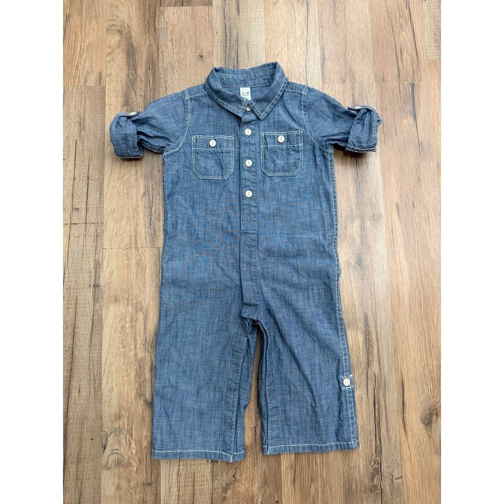 babyGap Chambray Denim One Piece Romper‎ Toddler 12–18 Months